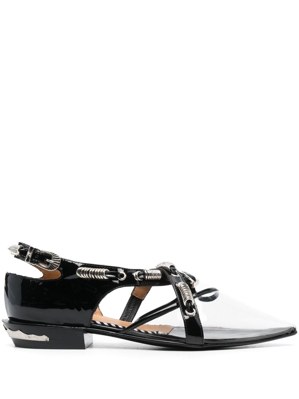 Toga Pulla ring-detail leather ballerina shoes - Black von Toga Pulla