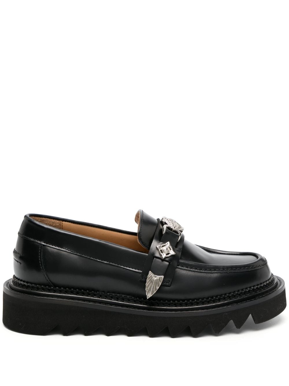 Toga Pulla stud-embellished leather loafers - Black von Toga Pulla