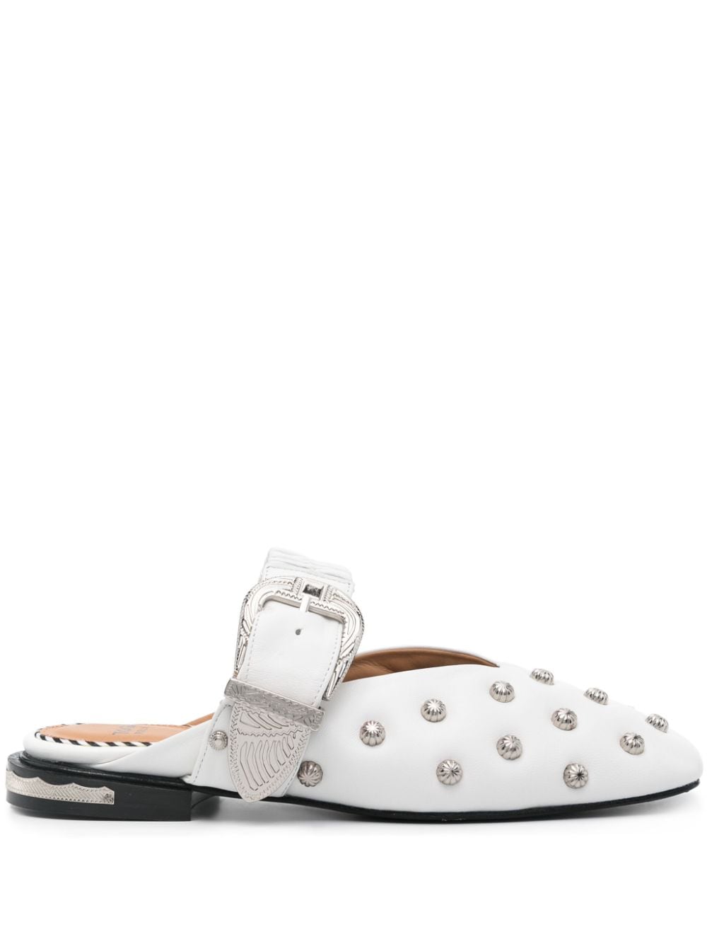 Toga Pulla stud-embellished leather mules - White von Toga Pulla