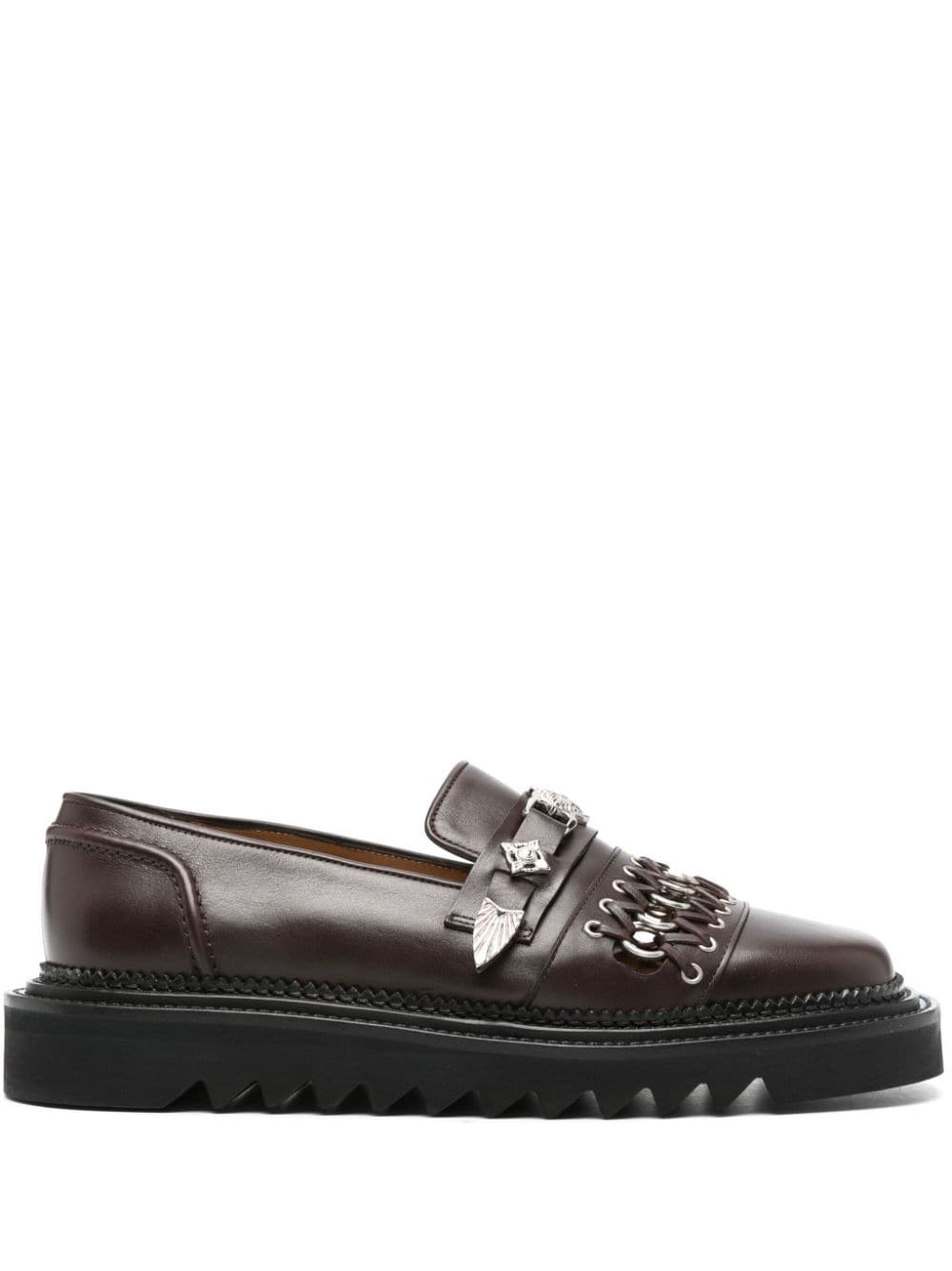 Toga Virilis stud-embellished leather loafers - Brown von Toga Virilis