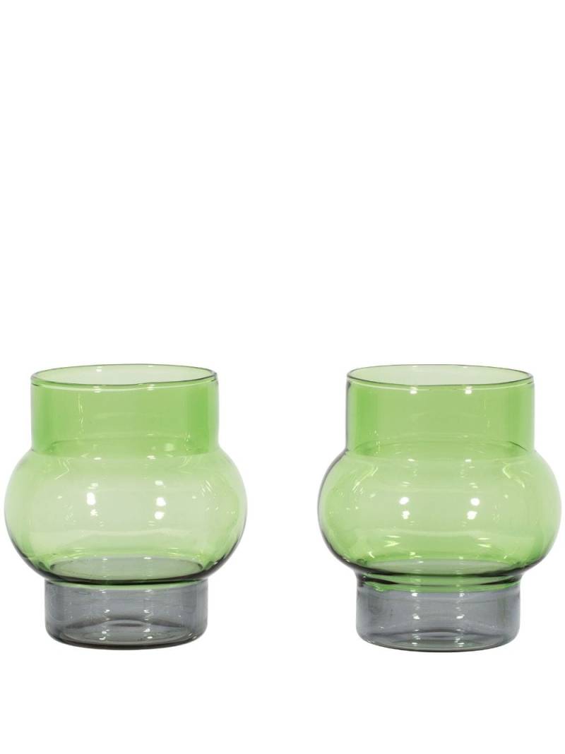 Tom Dixon Bump short glass (set of two) - Green von Tom Dixon