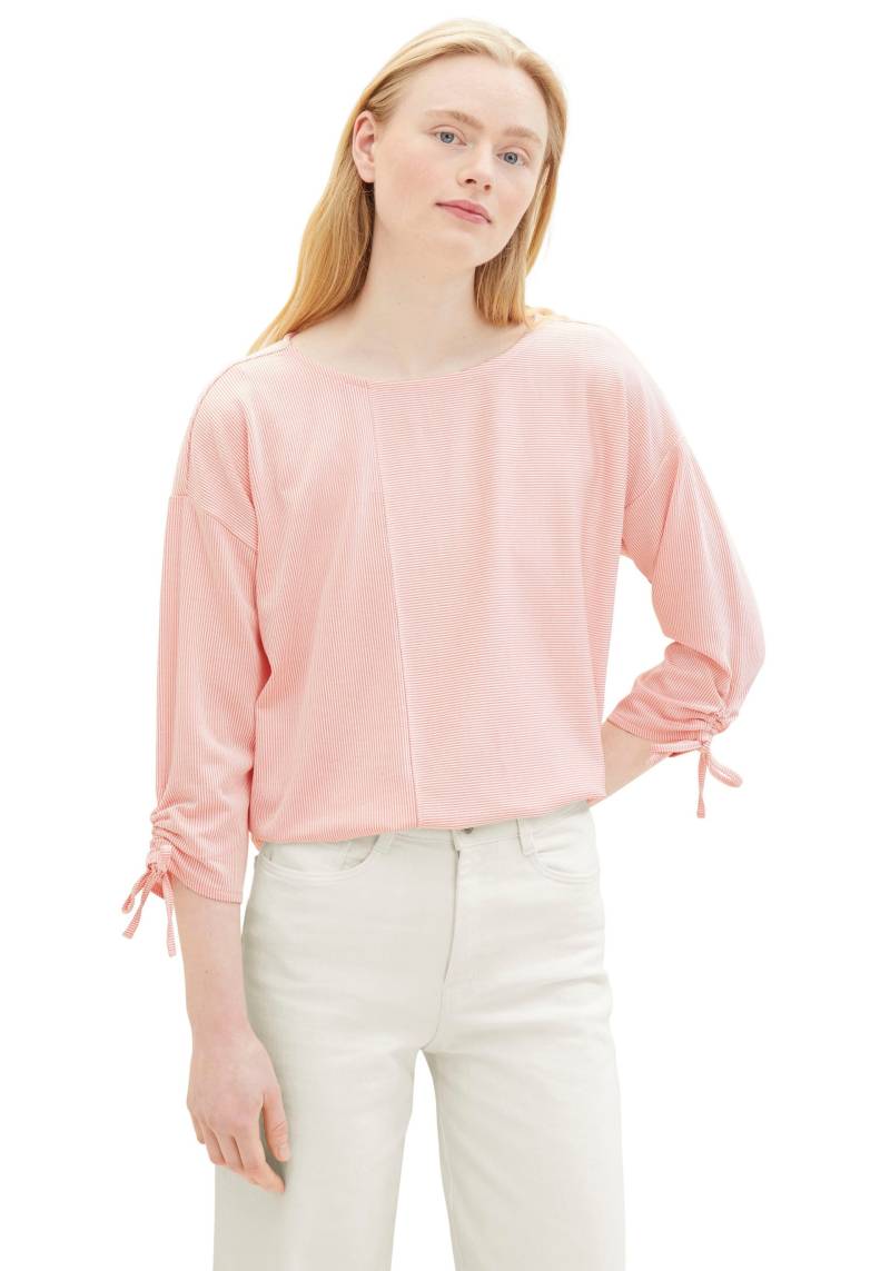 TOM TAILOR Denim 3/4-Arm-Shirt, in feiner Rippoptik von Tom Tailor Denim