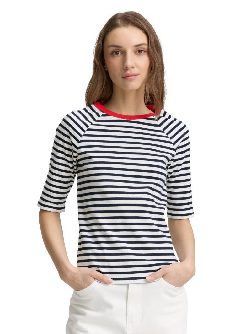 TOM TAILOR Denim Rundhalsshirt, mit Streifen-Muster von Tom Tailor Denim