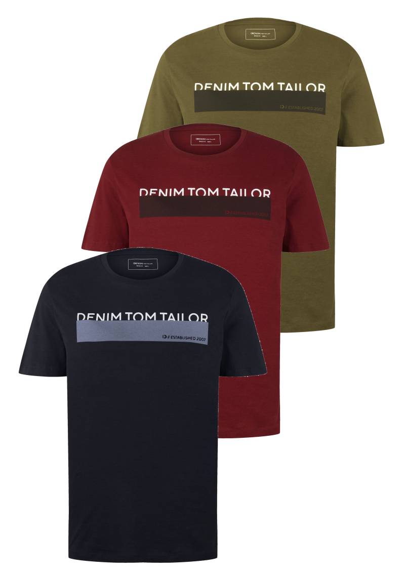 TOM TAILOR Denim T-Shirt, (Packung, 3 tlg.) von Tom Tailor Denim