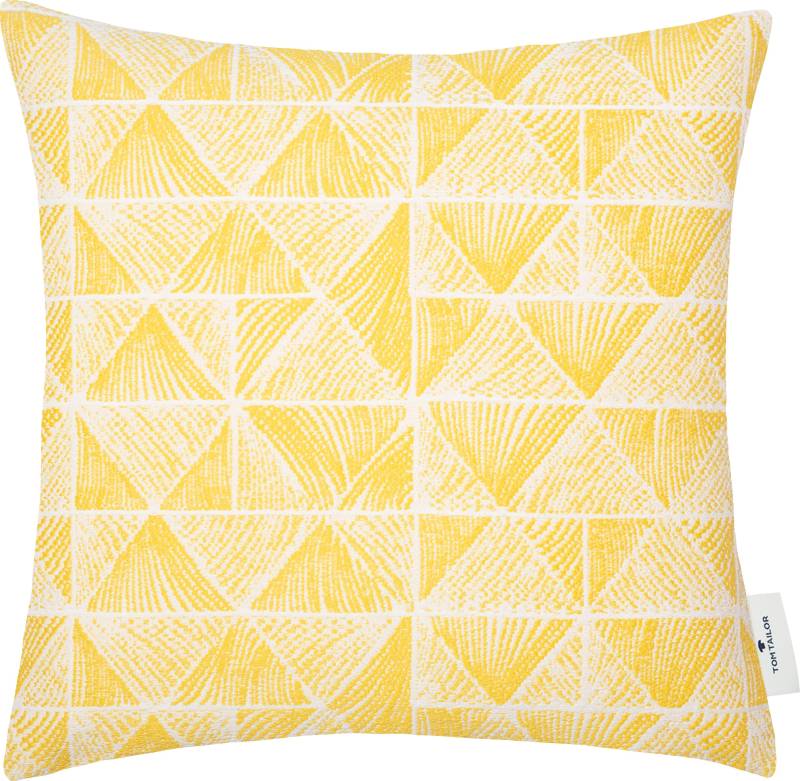 TOM TAILOR HOME Dekokissen »Squared Triangle«, unifarbener Rückseite in Leinenoptik, Kissenhülle ohne Füllung von TOM TAILOR HOME
