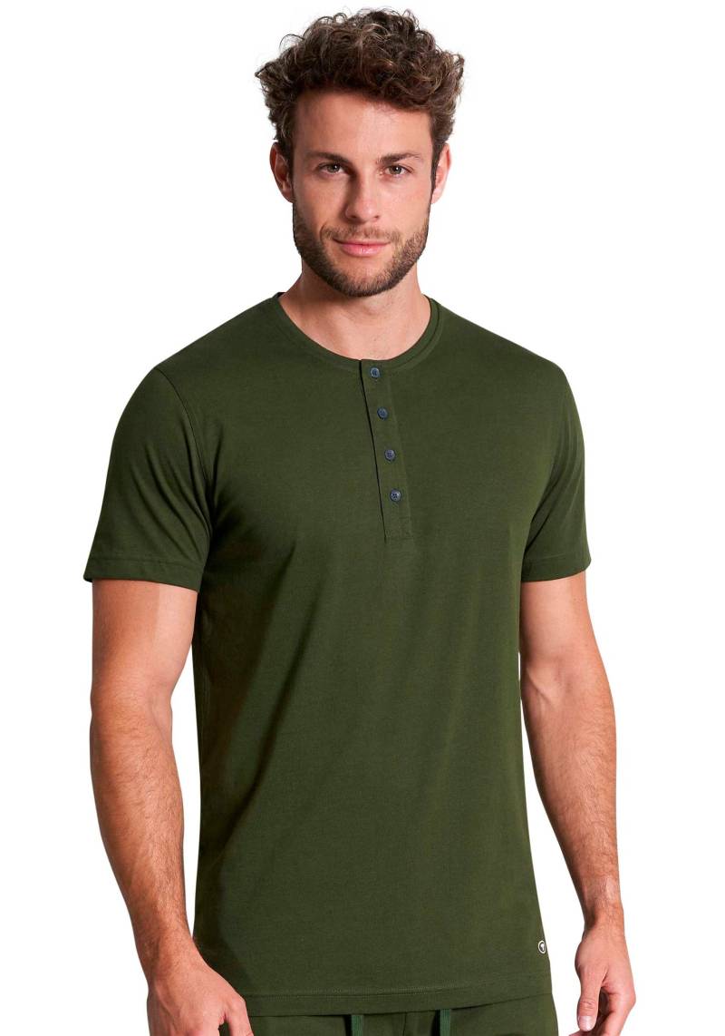 TOM TAILOR T-Shirt »Cansas«, Knopfleiste vorn, Rundhalsausschnitt, Kurzarm von Tom Tailor