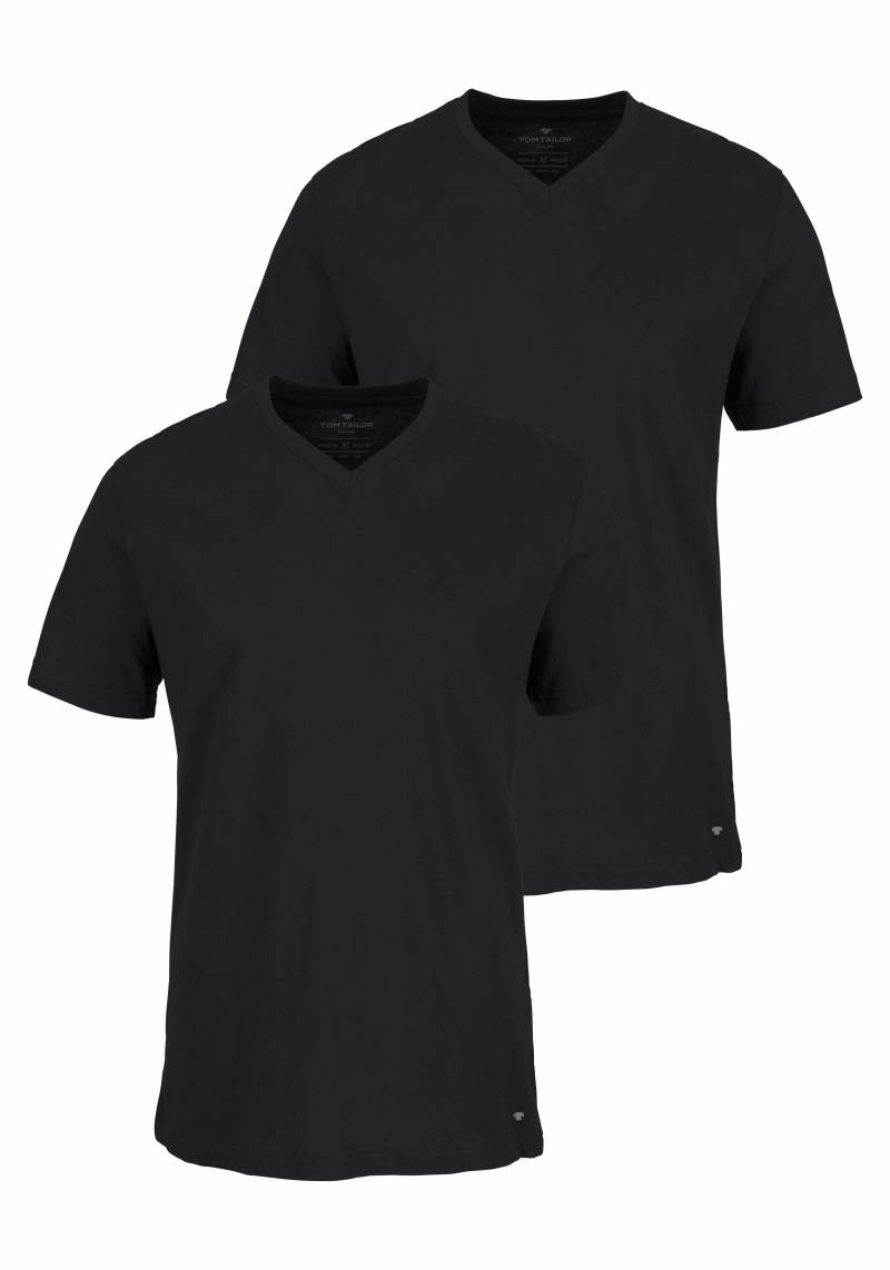 TOM TAILOR T-Shirt, (2er-Pack), mit V-Ausschnitt von Tom Tailor