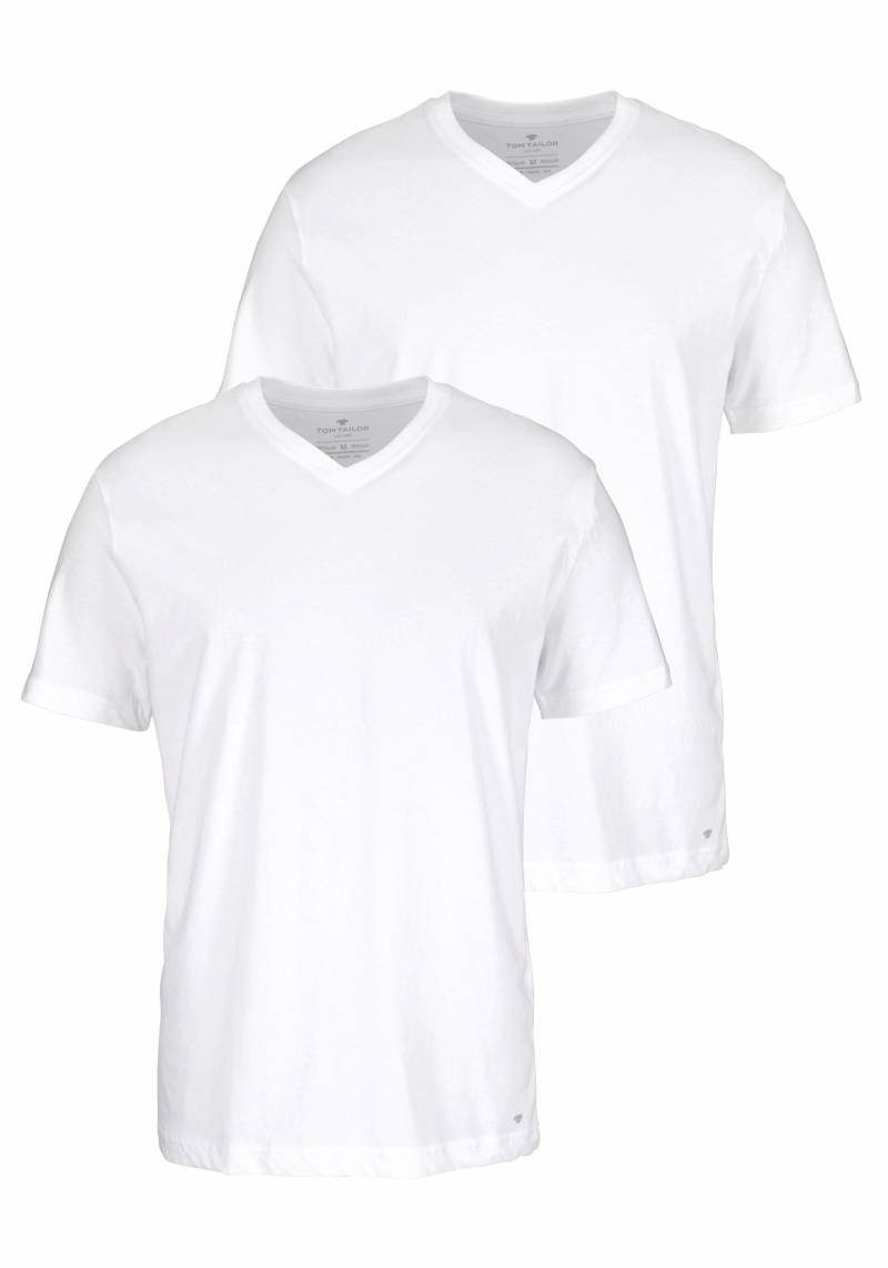 TOM TAILOR T-Shirt, (2er-Pack), mit V-Ausschnitt von Tom Tailor