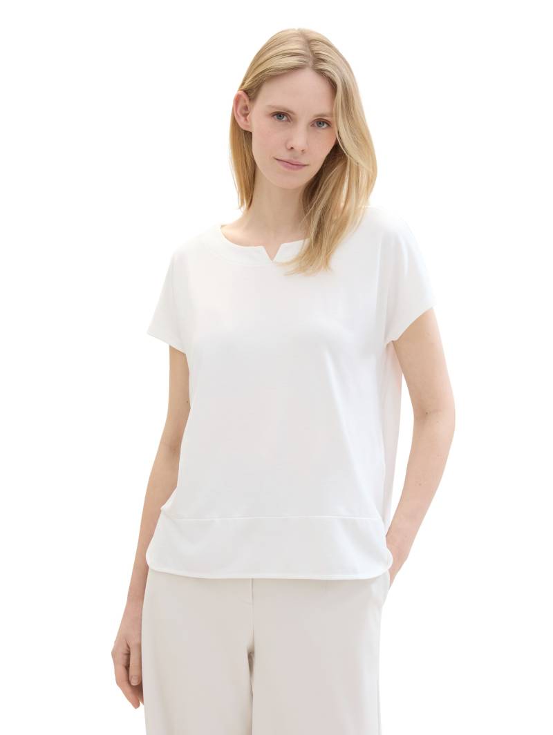 TOM TAILOR T-Shirt, mit geschlitztem Rundhalsaussschnitt von Tom Tailor