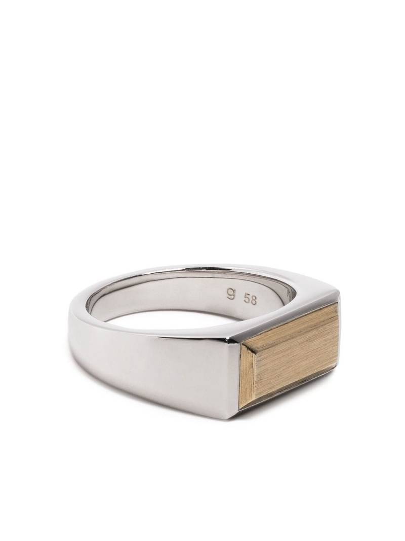 Tom Wood Peaky rectangle band ring - Silver von Tom Wood