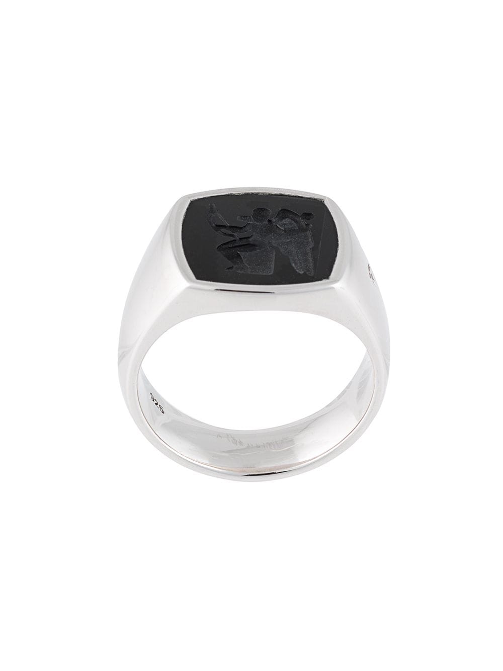 Tom Wood Cushion Eros onyx ring - Silver von Tom Wood