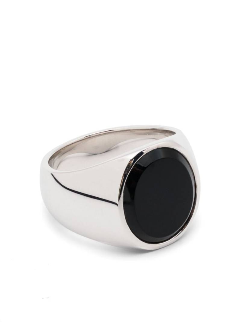 Tom Wood Oval polished onyx ring - Silver von Tom Wood