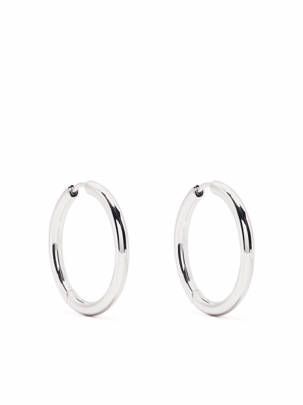 Tom Wood large classic hoop earrings - Silver von Tom Wood