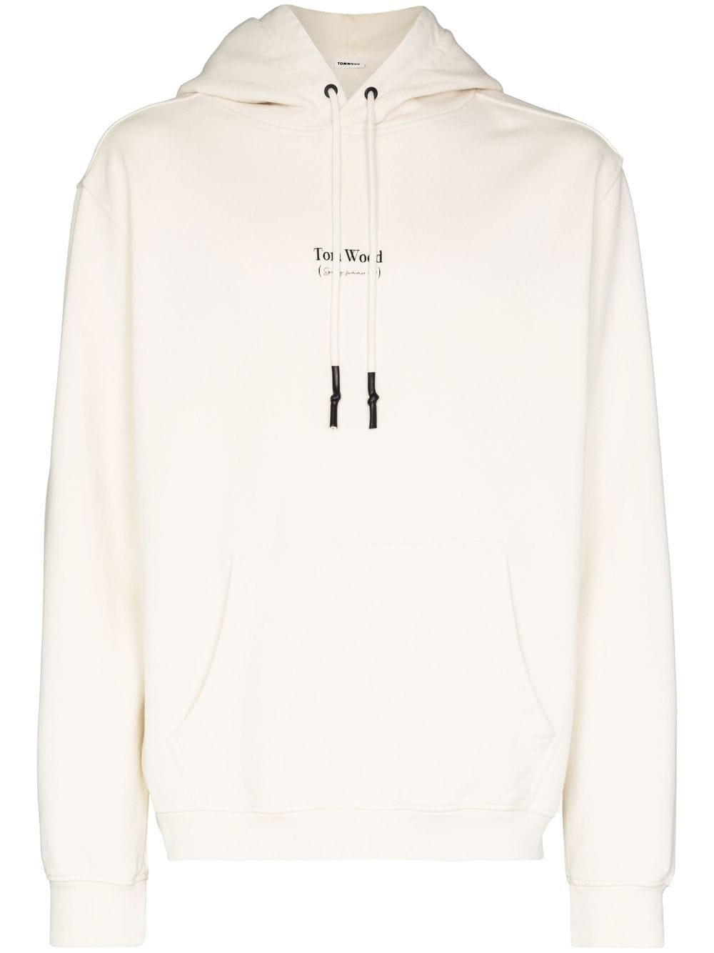Tom Wood logo-print drawstring hoodie - White von Tom Wood