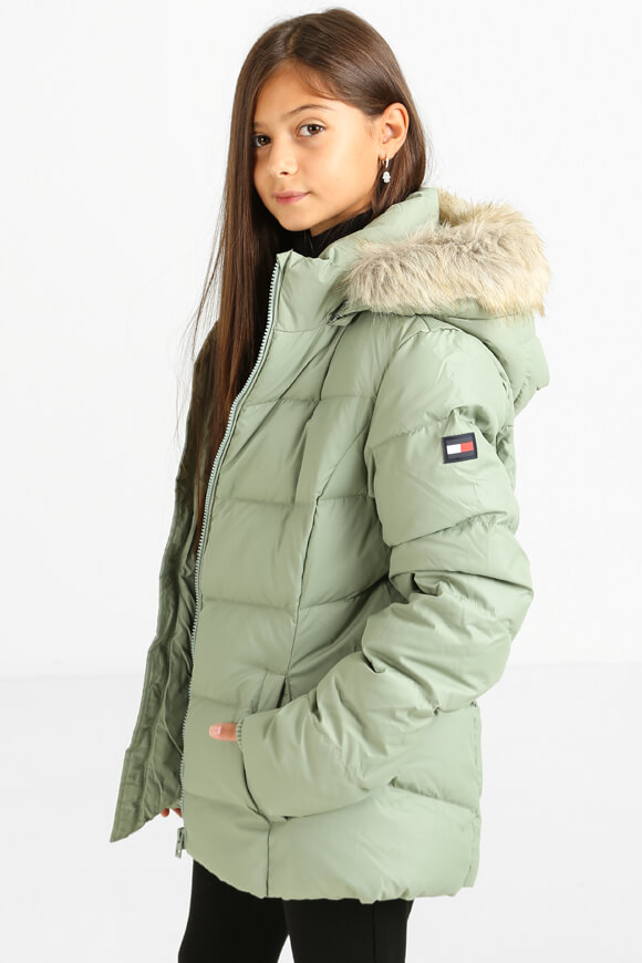 Tommy Hilfiger Kids Puffer Daunenjacke | Dusty Sage | Damen  | 14 von Tommy Hilfiger Kids