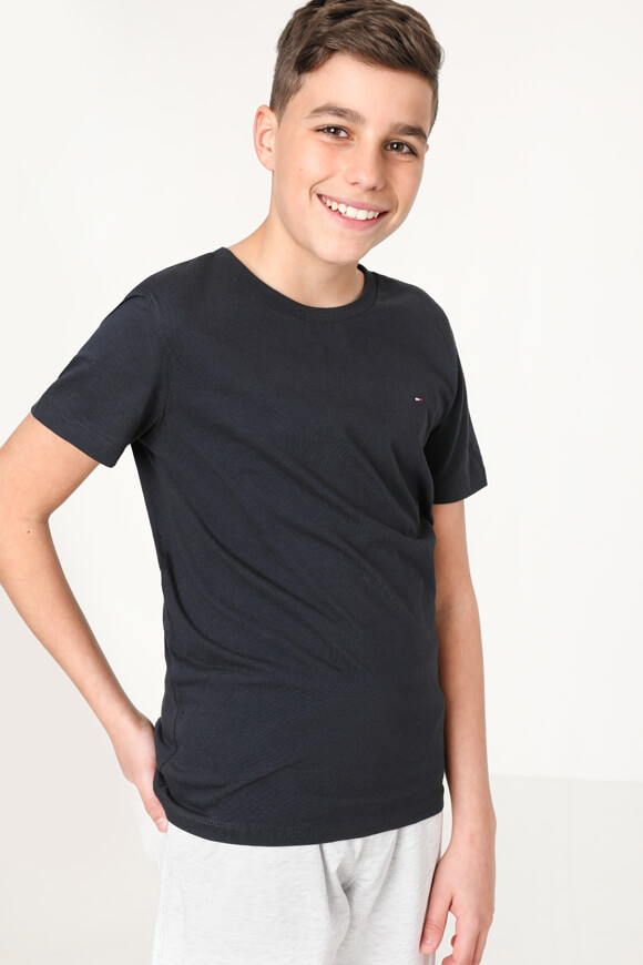 Tommy Hilfiger Kids Essential Cotton T-Shirt | Sky Captain | Jungen  | 14 von Tommy Hilfiger Kids