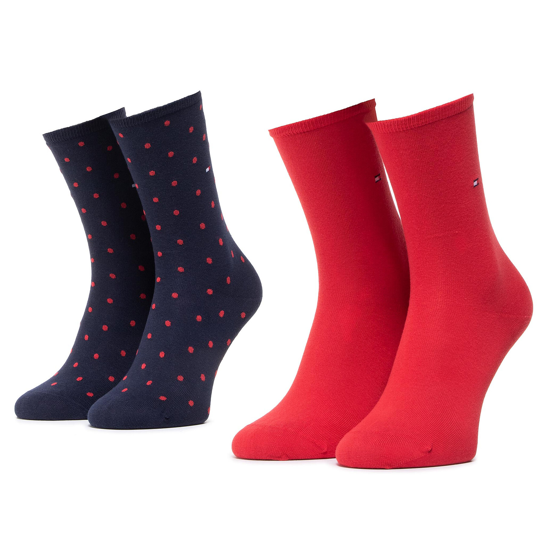 2er-Set hohe Damensocken Tommy Hilfiger 100001493 Red/Navy 035 von Tommy Hilfiger