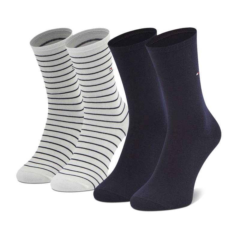 2er-Set hohe Damensocken Tommy Hilfiger 100001494 Off White 002 von Tommy Hilfiger