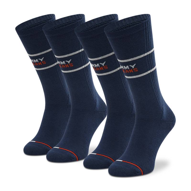 2er-Set hohe Herrensocken Tommy Hilfiger 701218704 Navy 002 von Tommy Hilfiger