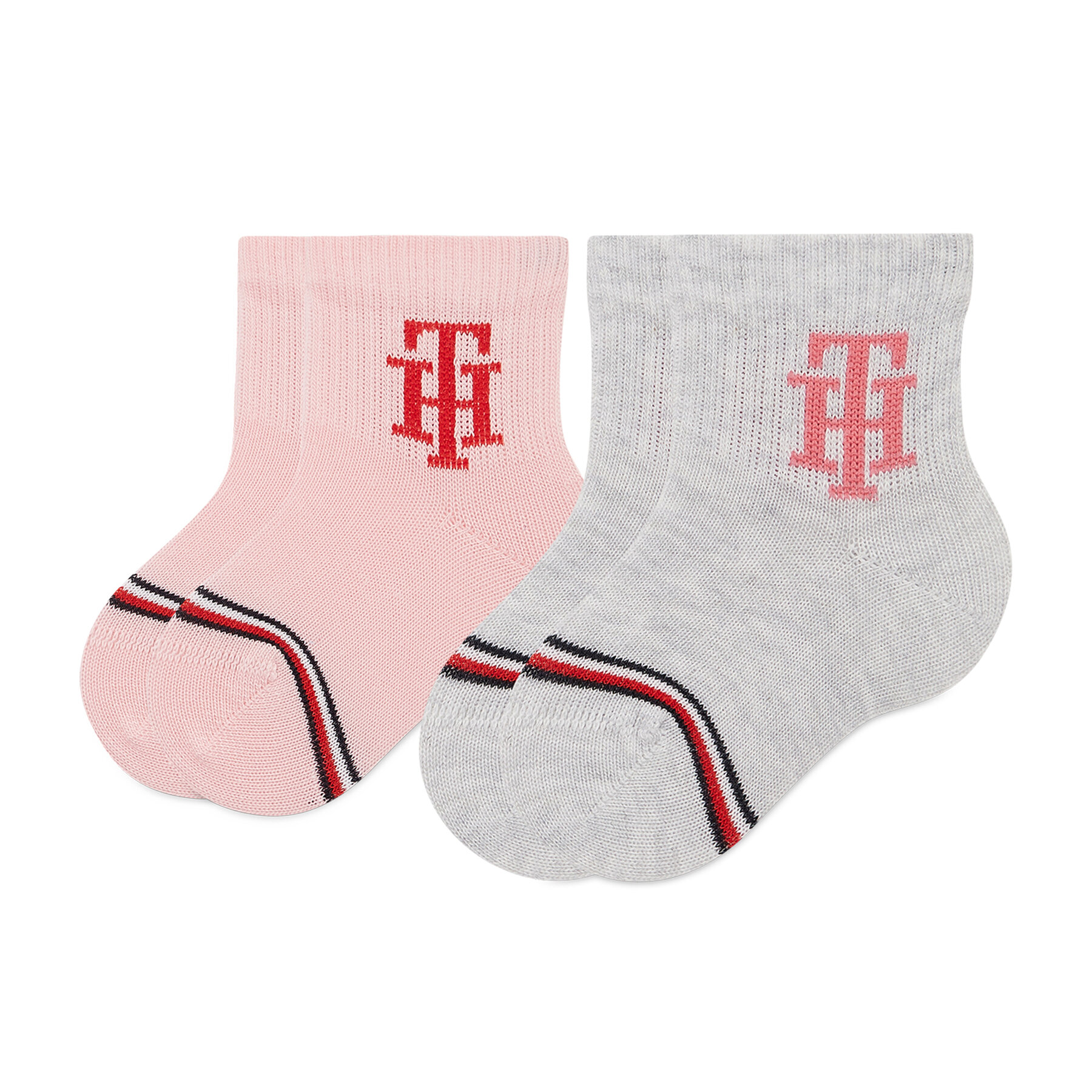 2er-Set hohe Kindersocken Tommy Hilfiger 701220276 Pink Combo 002 von Tommy Hilfiger