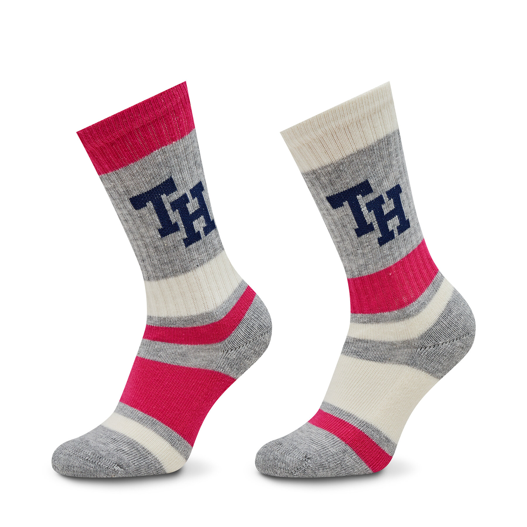 2er-Set hohe Kindersocken Tommy Hilfiger 701224988 Pink Combo 002 von Tommy Hilfiger