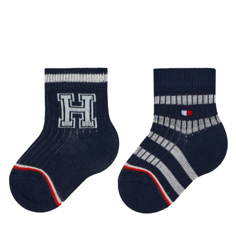 2er-Set hohe Kindersocken Tommy Hilfiger 701224996 Navy Combo 001 von Tommy Hilfiger