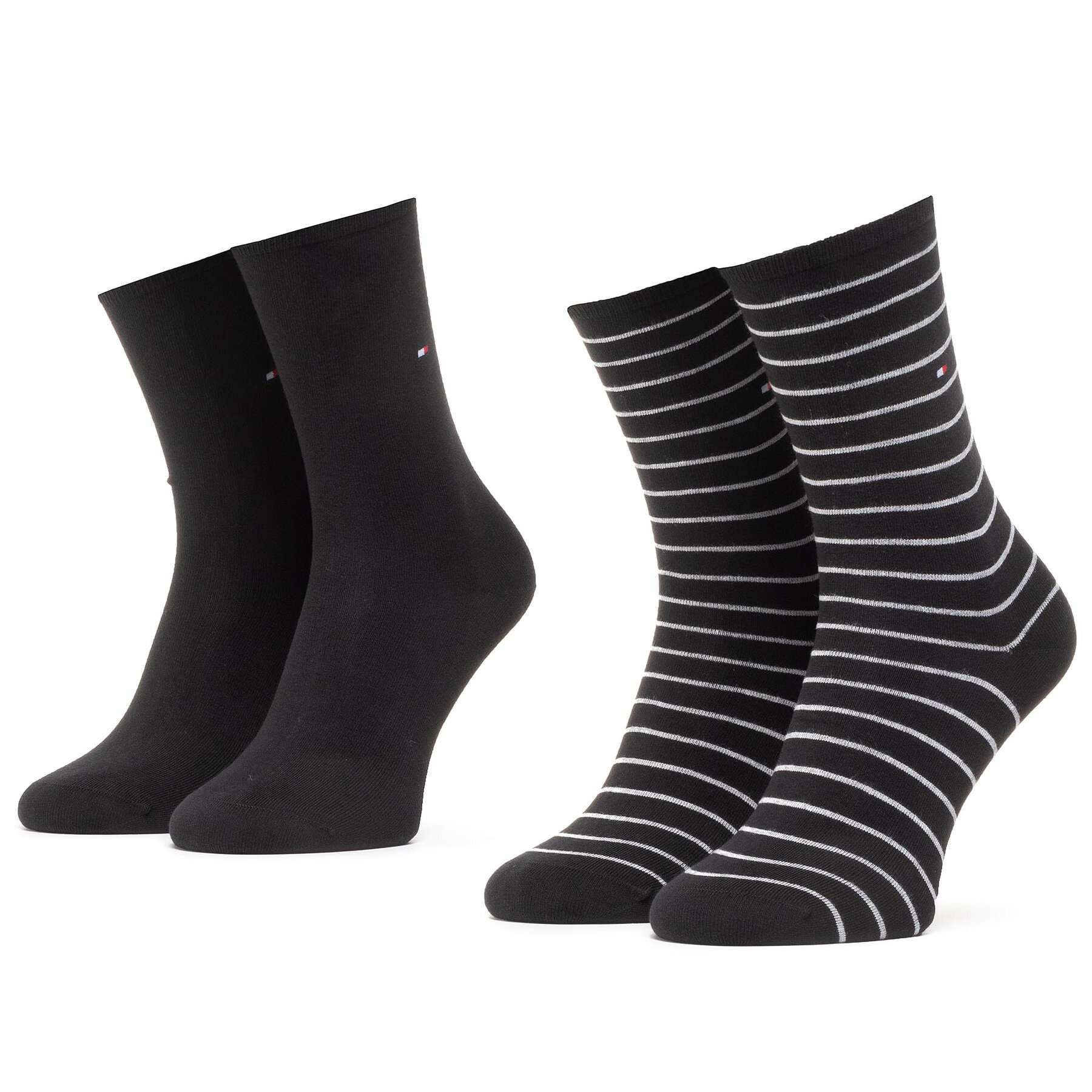 2er-Set hohe Unisex-Socken Tommy Hilfiger 100001494 Black 001 von Tommy Hilfiger