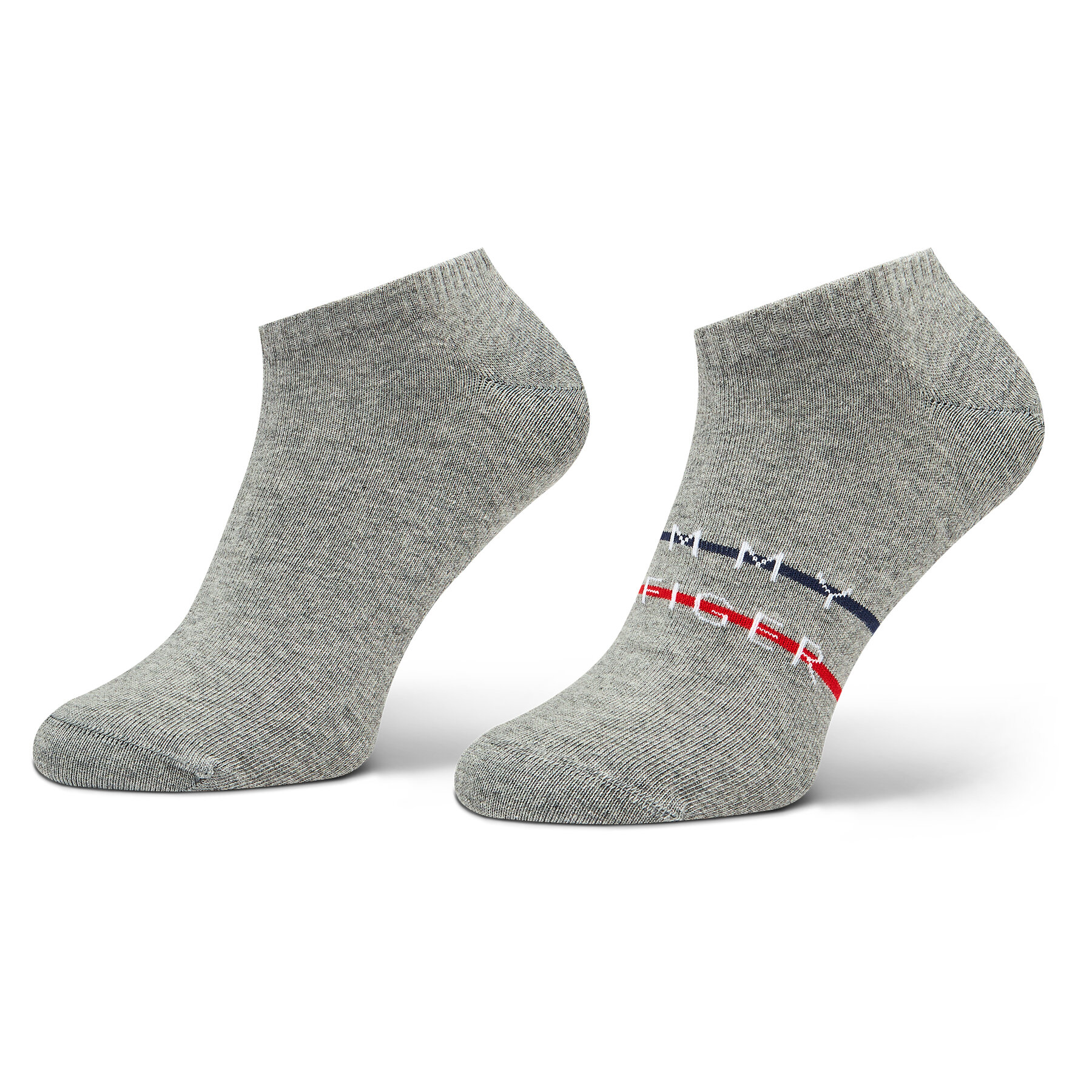 2er-Set niedrige Herrensocken Tommy Hilfiger 701222188 Mid Grey Melange 002 von Tommy Hilfiger