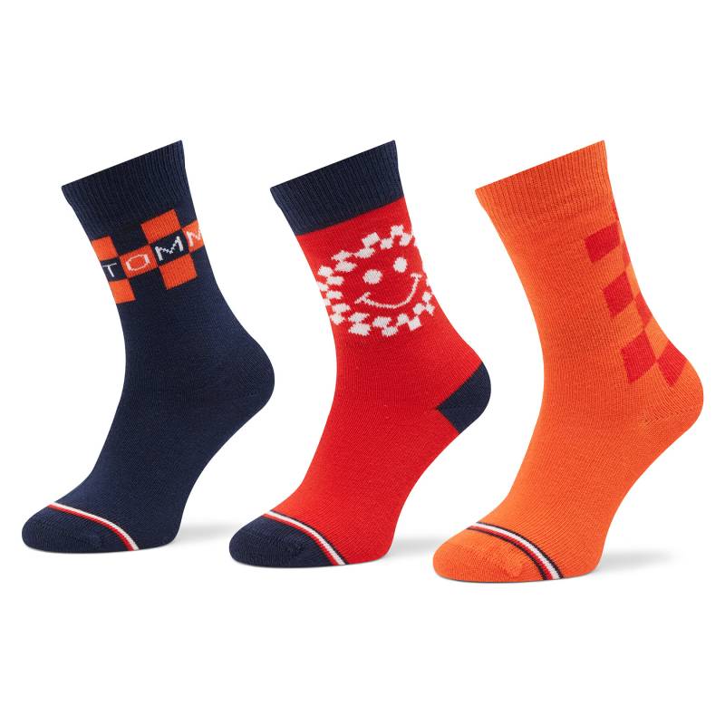 3er-Set hohe Kindersocken Tommy Hilfiger 701220267 Orange 001 von Tommy Hilfiger