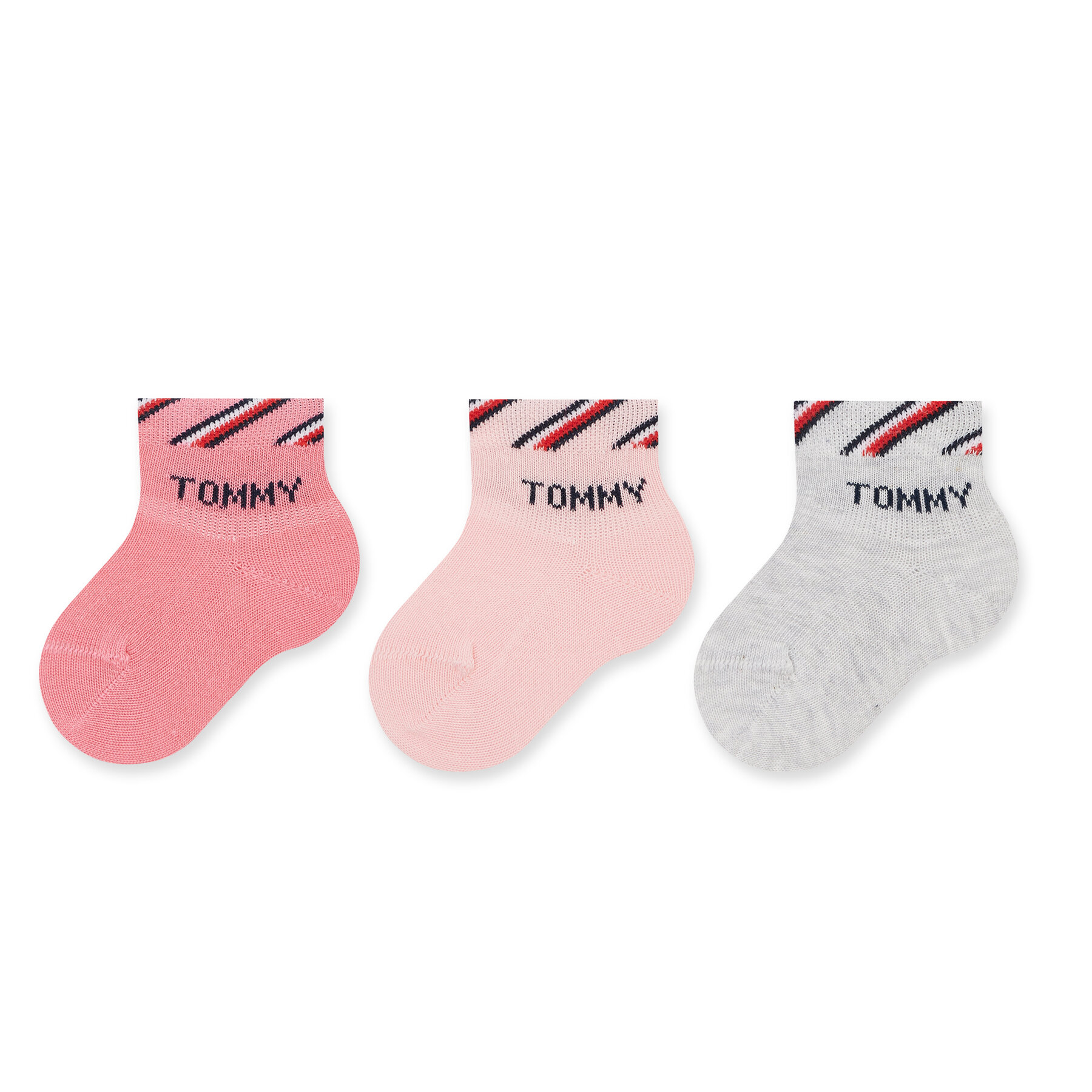 3er-Set hohe Kindersocken Tommy Hilfiger 701220277 Pink Combo 002 von Tommy Hilfiger