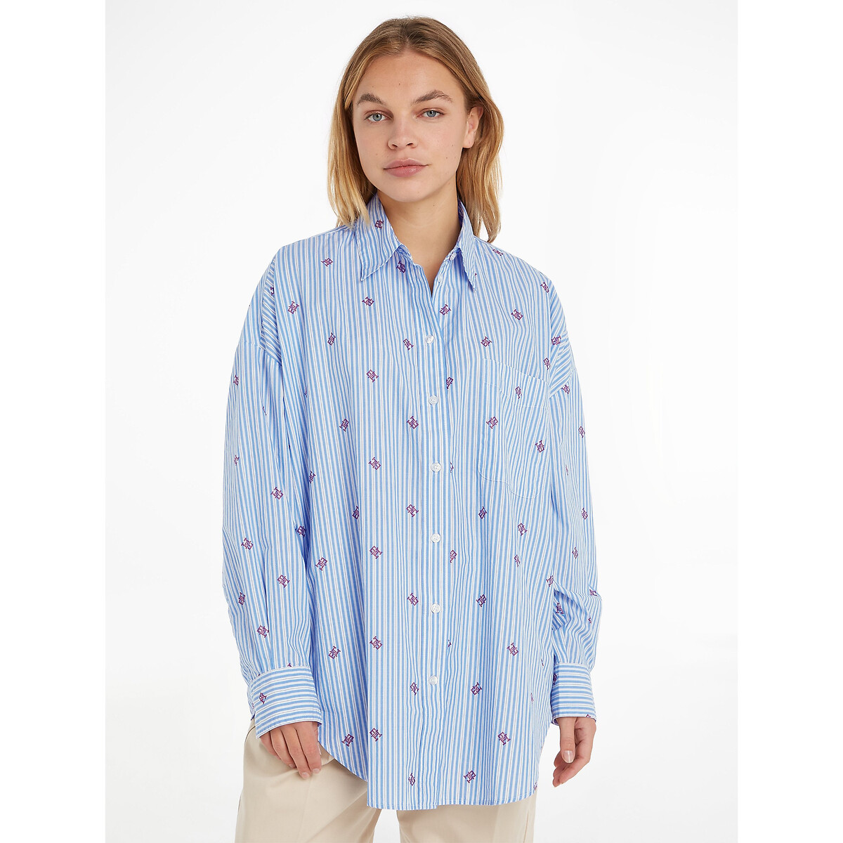 Bedruckte Oversized-Bluse mit langen Ärmeln von Tommy Hilfiger