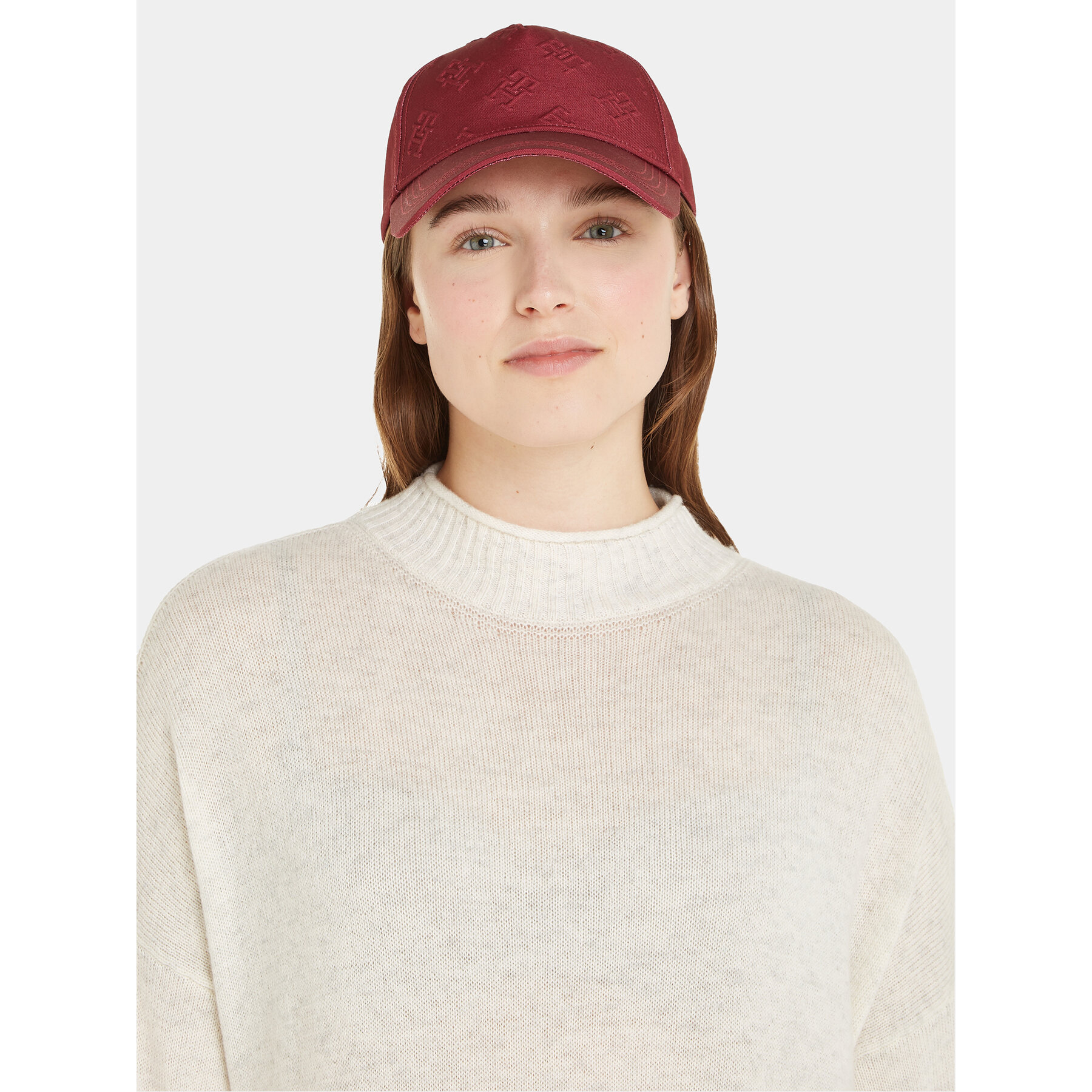 Cap Tommy Hilfiger Monogram Debossed Cap AW0AW15328 Rouge XJS von Tommy Hilfiger