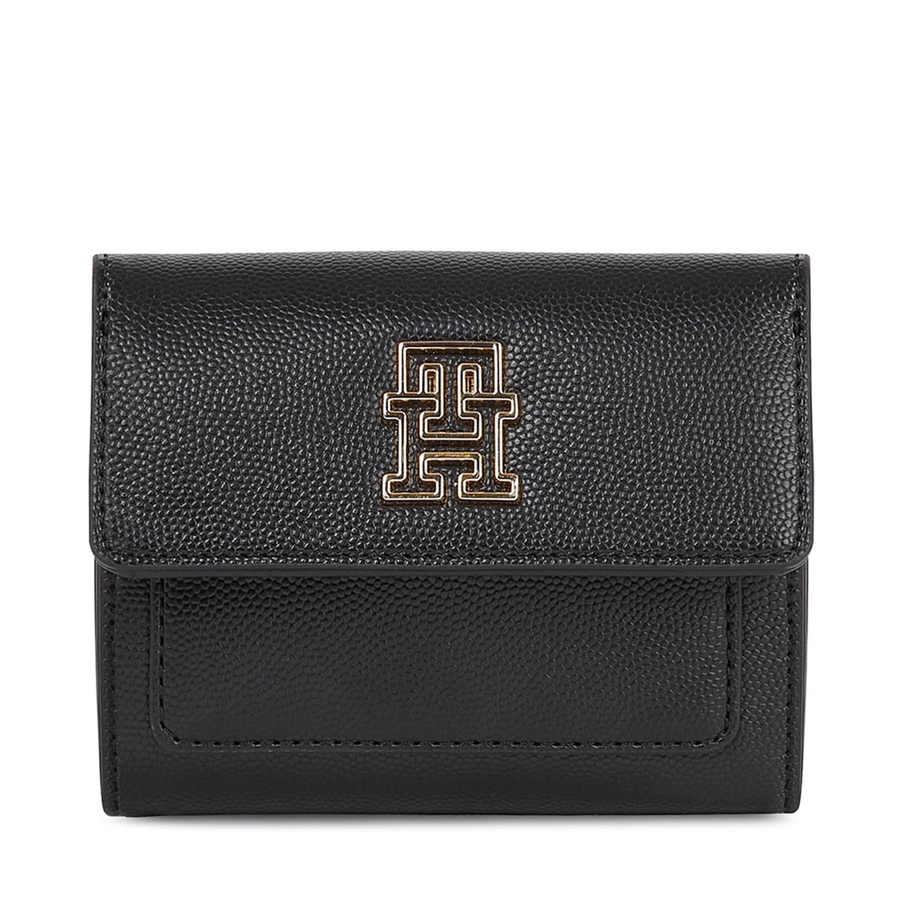 Kleine Damen Geldbörse Tommy Hilfiger Th Timeless Med Flap W Bill AW0AW15258 Black BDS von Tommy Hilfiger