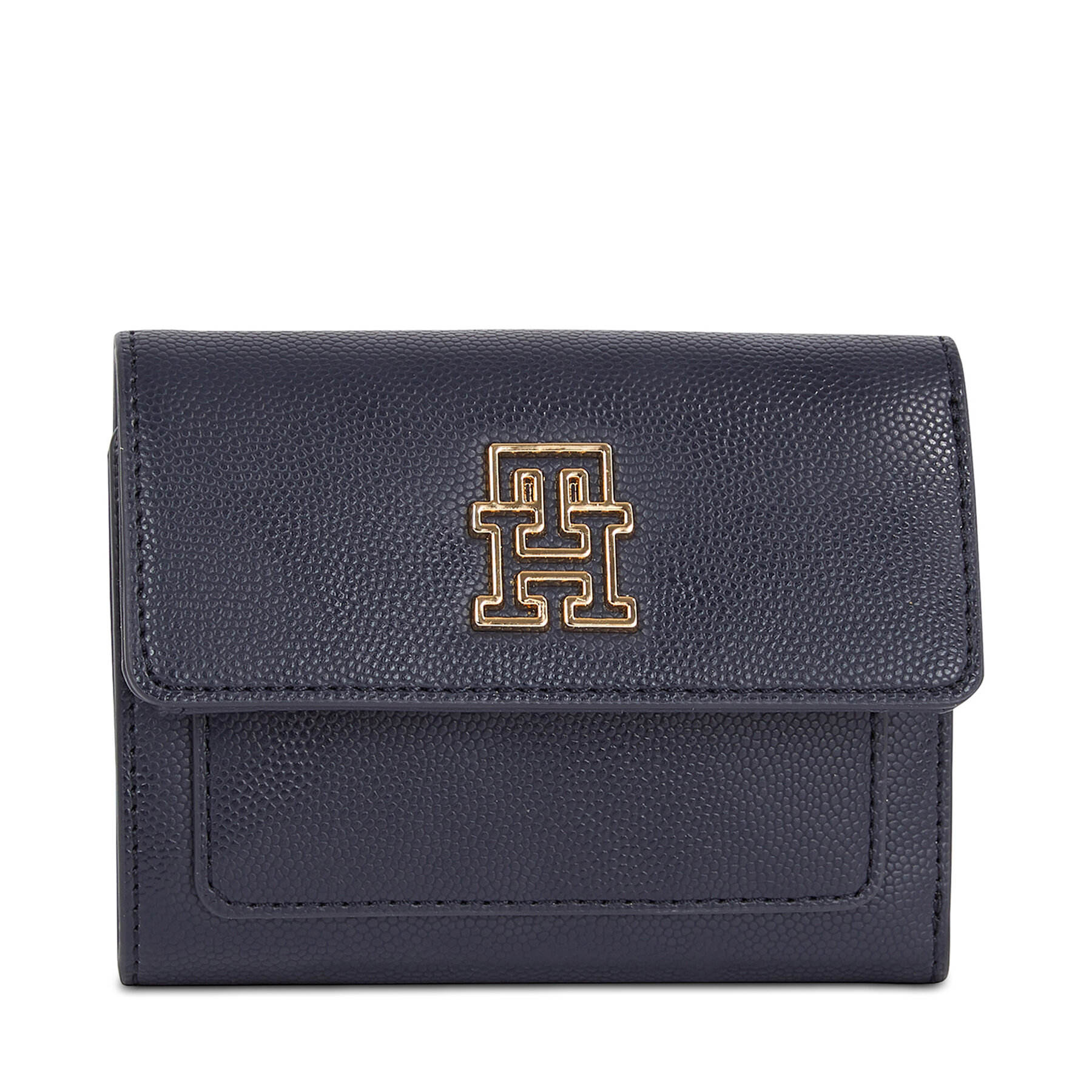 Damen Geldbörse Tommy Hilfiger Th Timeless Med Flap W Bill AW0AW15258 Space Blue DW6 von Tommy Hilfiger