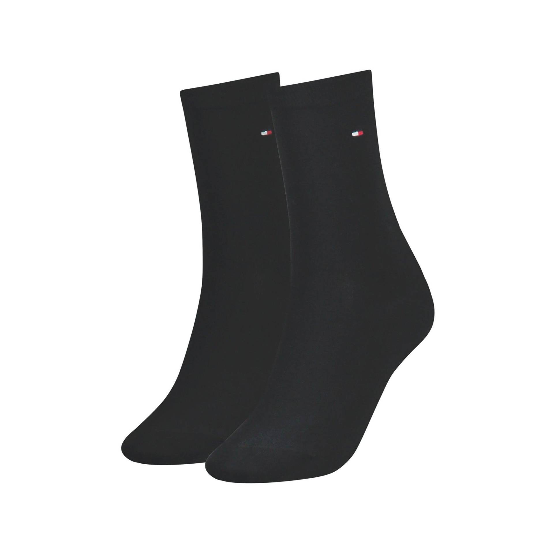 Duopack, Wadenlange Socken Damen Black 35-38 von TOMMY HILFIGER