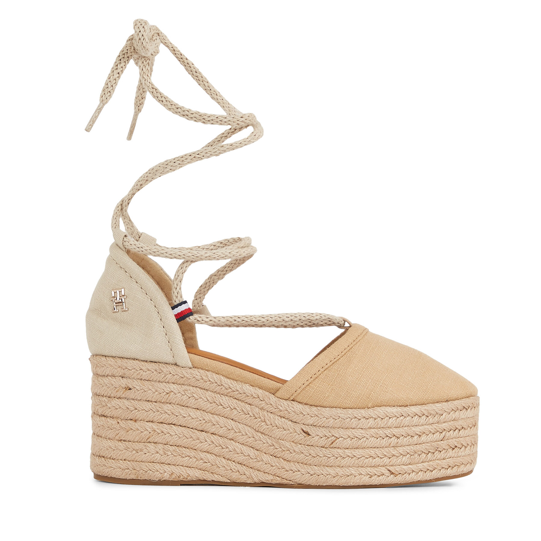 Espadrilles Tommy Hilfiger Closed Toe Linen Flatform FW0FW07746 Classic Khaki RBL von Tommy Hilfiger