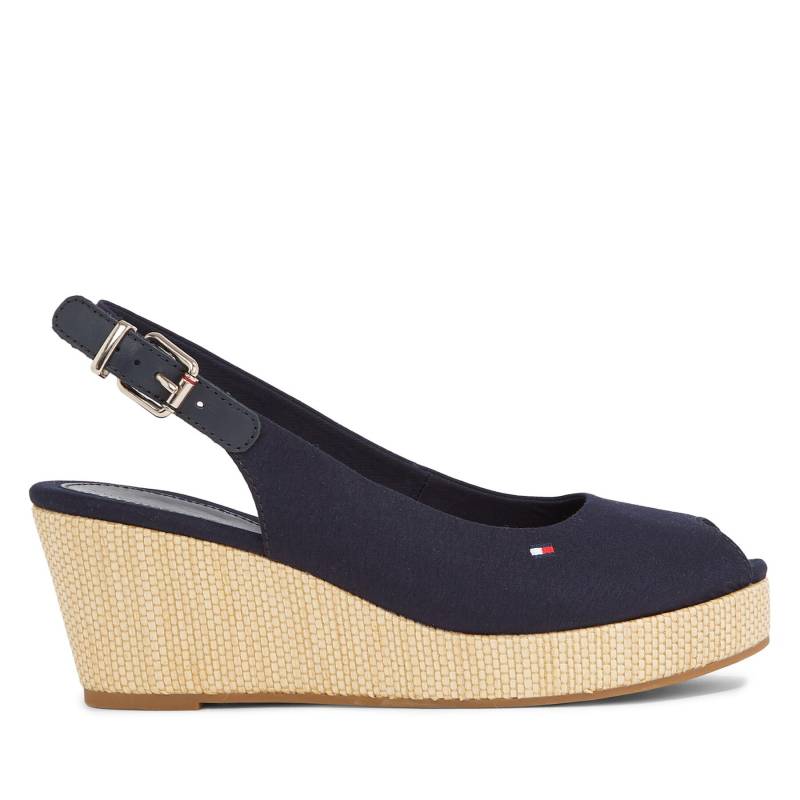 Espadrilles Tommy Hilfiger Iconic Elba Sling Back Wedge FW0FW04788 Dunkelblau von Tommy Hilfiger