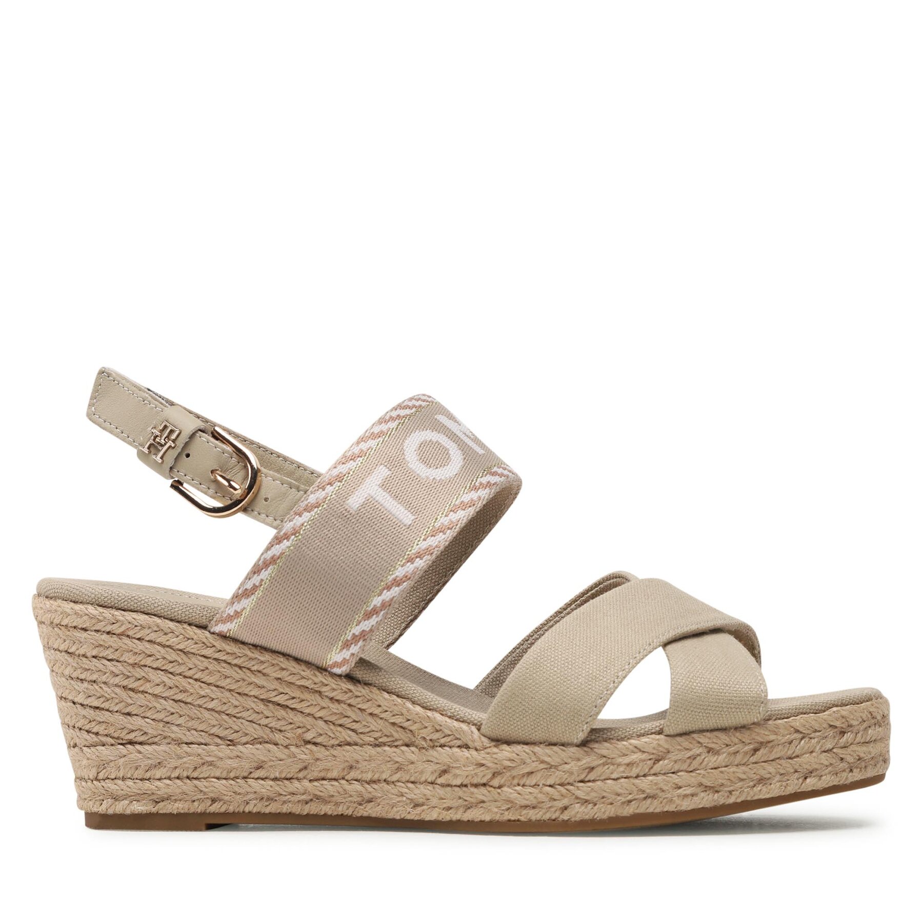 Espadrilles Tommy Hilfiger Seasonal Webbing Mid Wedge FW0FW07091 Sandalwood RBT von Tommy Hilfiger