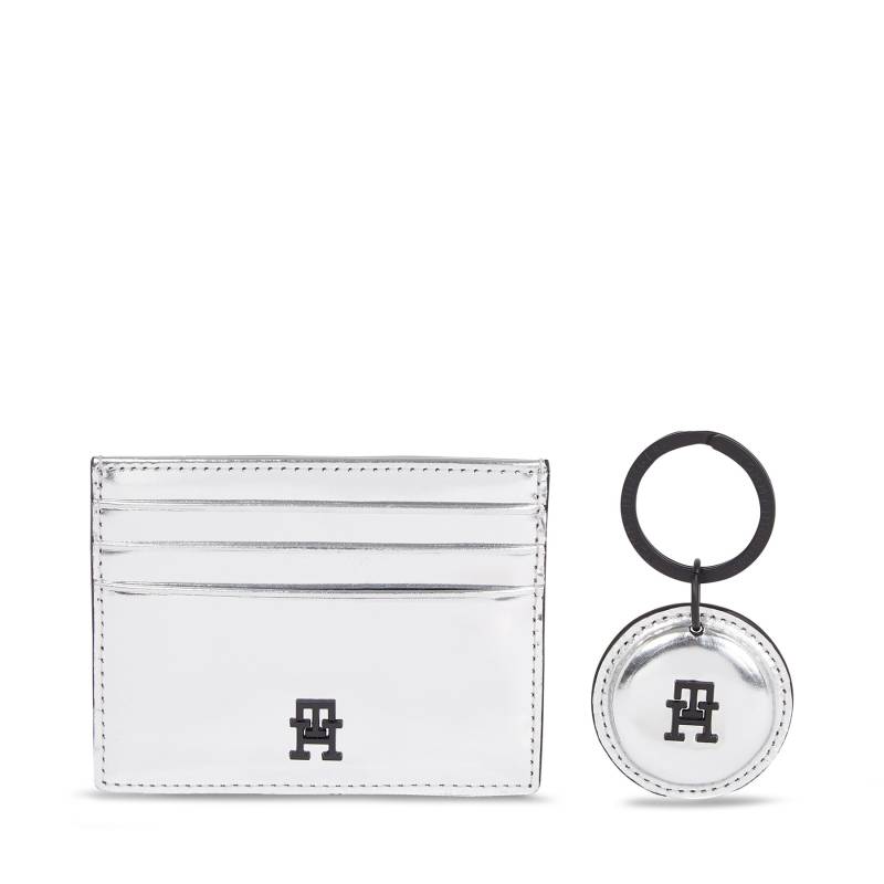 Kartenetui und Schlüsselanhänger Set Tommy Hilfiger Imd Cc Holder And Key Fob AM0AM11633PE6 Silver PE6 von Tommy Hilfiger