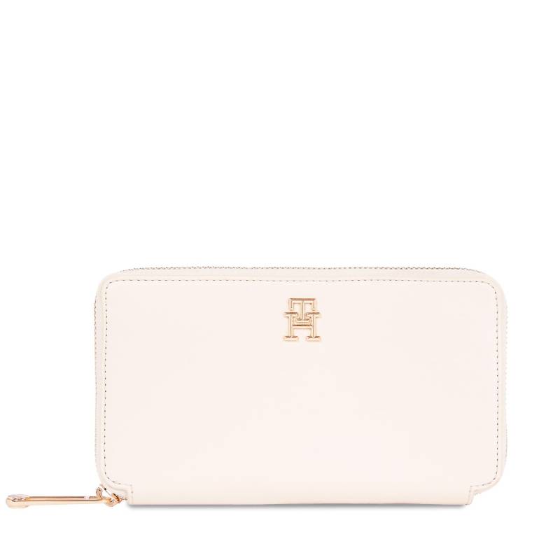Große Damen Geldbörse Tommy Hilfiger Iconic Tommy Large Za AW0AW16009 Écru von Tommy Hilfiger