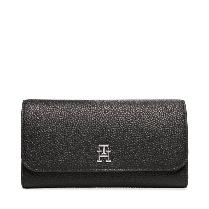 Große Damen Geldbörse Tommy Hilfiger Th Emblem Large Flap Wallet AW0AW14888 BDS von Tommy Hilfiger