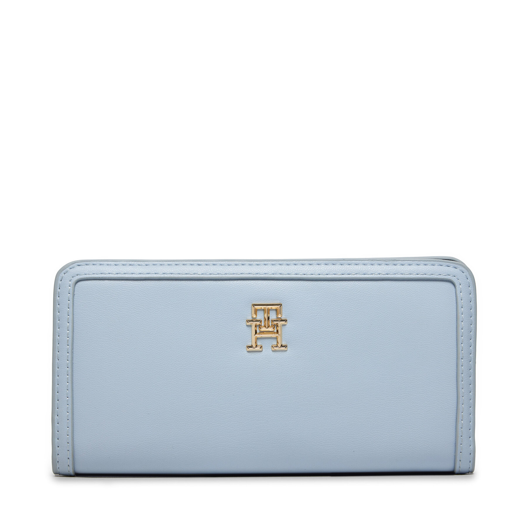 Große Damen Geldbörse Tommy Hilfiger Th Monotype Large Slim Wallet AW0AW16210 Himmelblau von Tommy Hilfiger