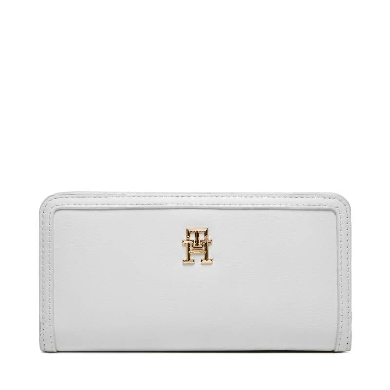 Große Damen Geldbörse Tommy Hilfiger Th Monotype Large Slim Wallet AW0AW16210 Weiß von Tommy Hilfiger