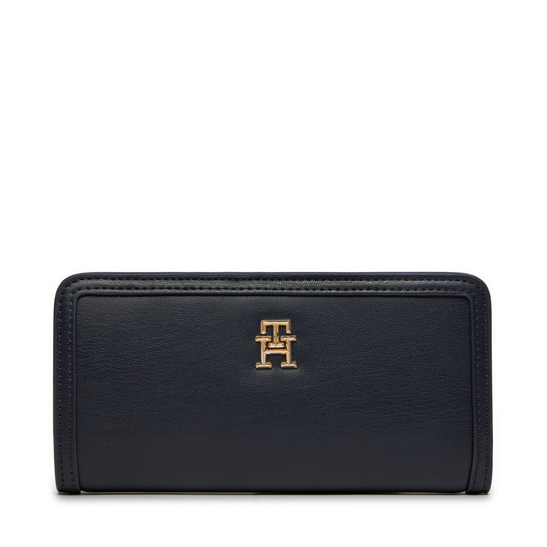 Große Damen Geldbörse Tommy Hilfiger Th Monotype Large Slim Wallet AW0AW16210 Space Blue DW6 von Tommy Hilfiger