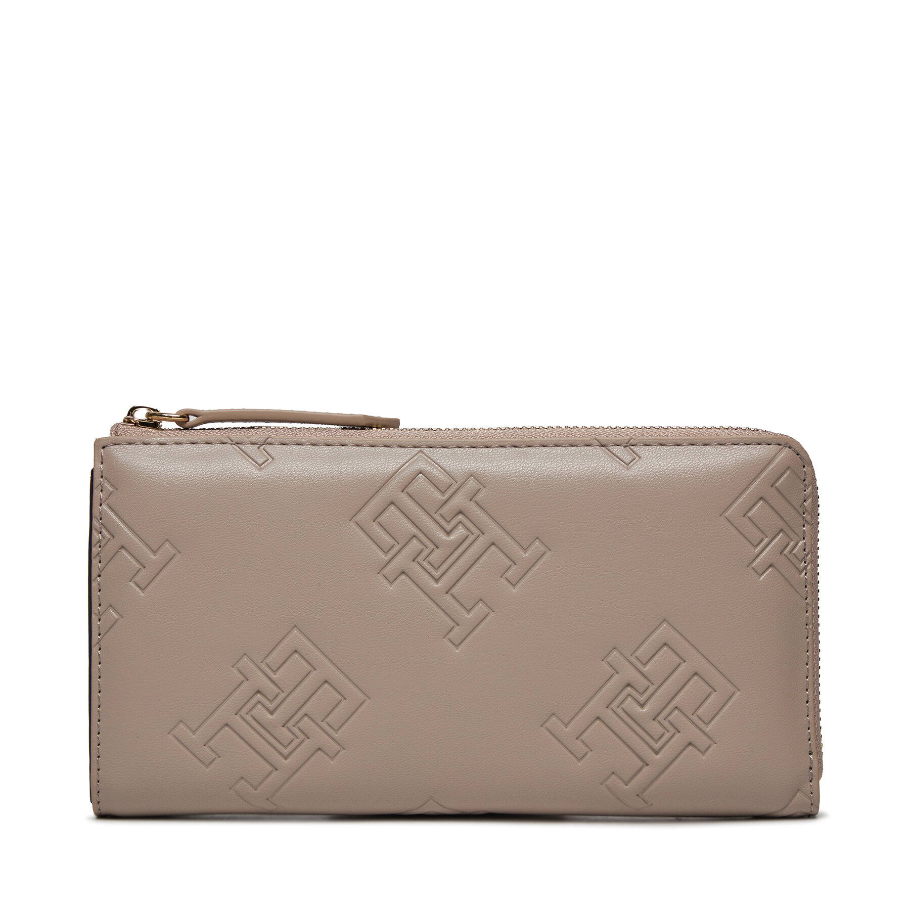 Große Damen Geldbörse Tommy Hilfiger Th Refined Large Za Mono AW0AW15756 Smooth Taupe PKB von Tommy Hilfiger