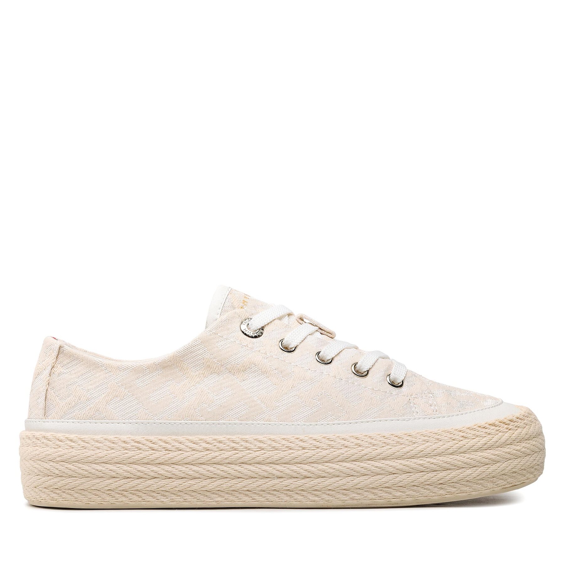 Halbschuhe Tommy Hilfiger Vulc Rope Monogram White Denim FW0FW07254 Whitedenimmonogram 0K8 von Tommy Hilfiger