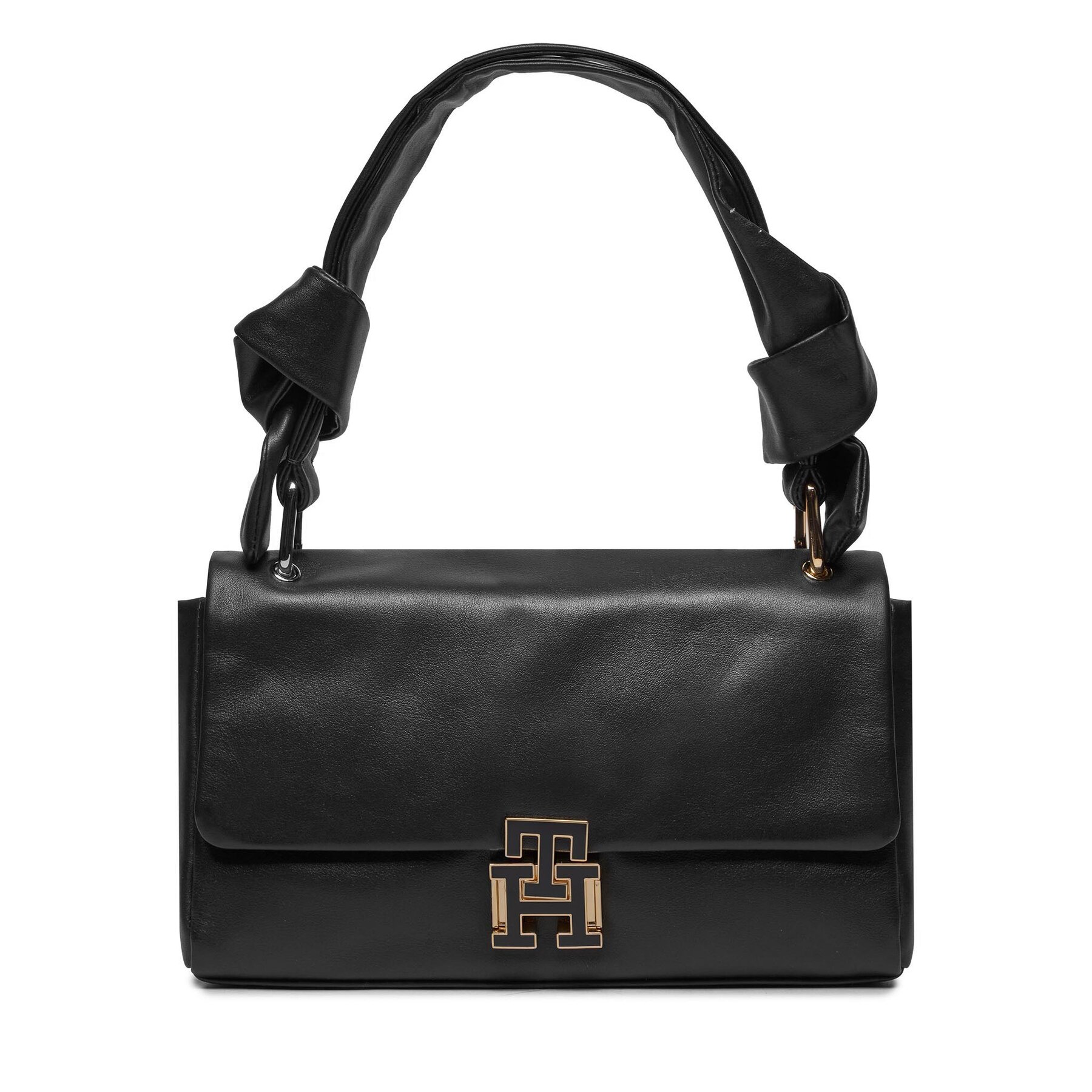 Handtasche Tommy Hilfiger Pushlock Leather AW0AW15685 Black BDS von Tommy Hilfiger