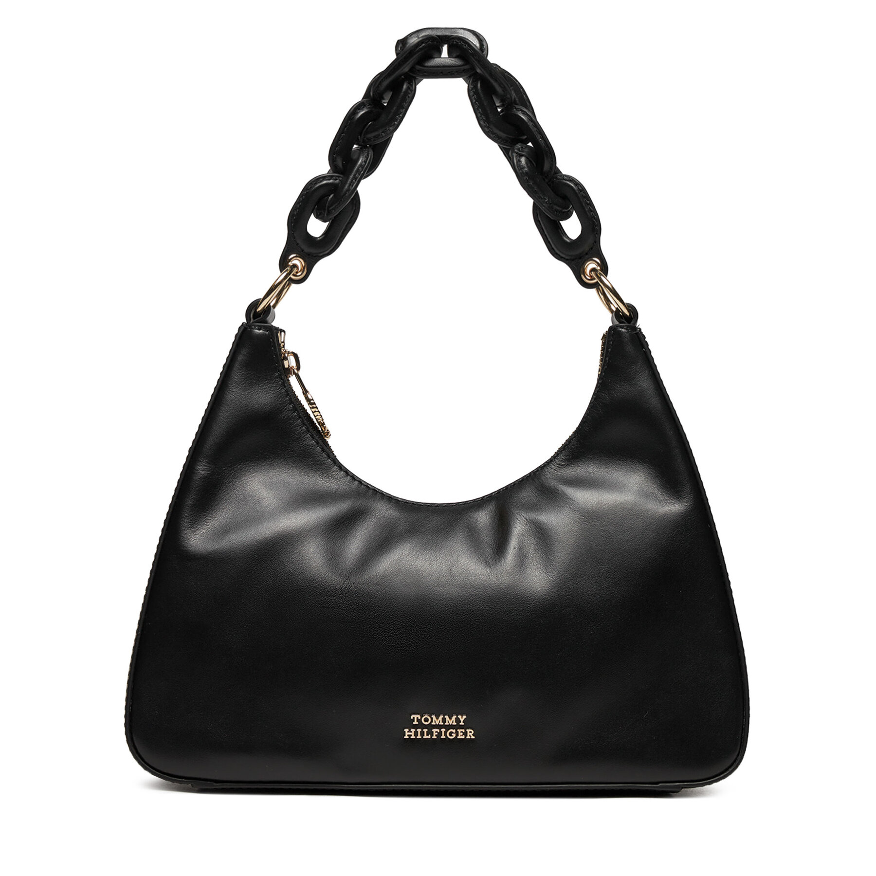 Handtasche Tommy Hilfiger Soft Leather Shoulder Bag AW0AW16293 Schwarz von Tommy Hilfiger