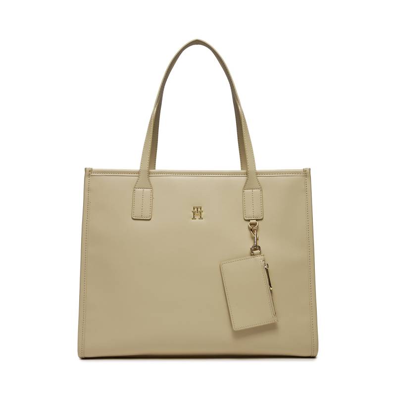 Handtasche Tommy Hilfiger Th City Tote AW0AW15690 Beige von Tommy Hilfiger