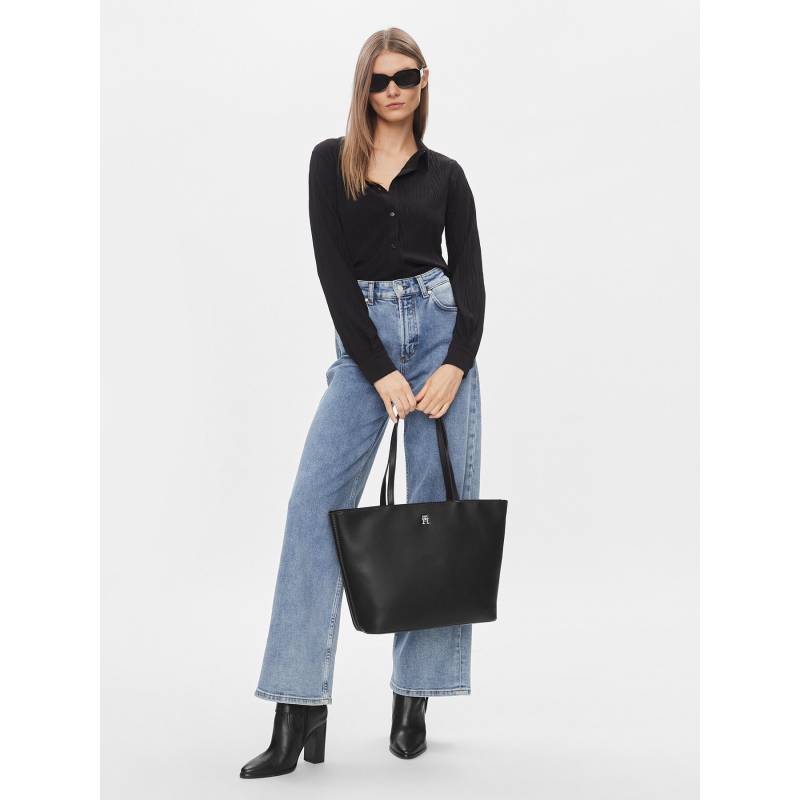 Handtasche Tommy Hilfiger Th Essential Sc Tote AW0AW15720 Schwarz von Tommy Hilfiger